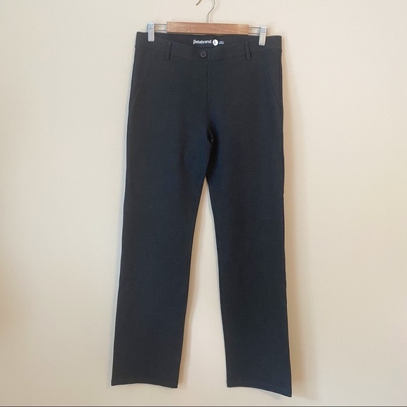 Betabrand Charcoal Gray Classic Straight Leg Yoga Dress Pants - Large - Picture 1 of 14